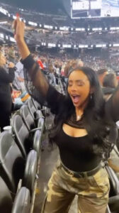 Feven Kay celebrating